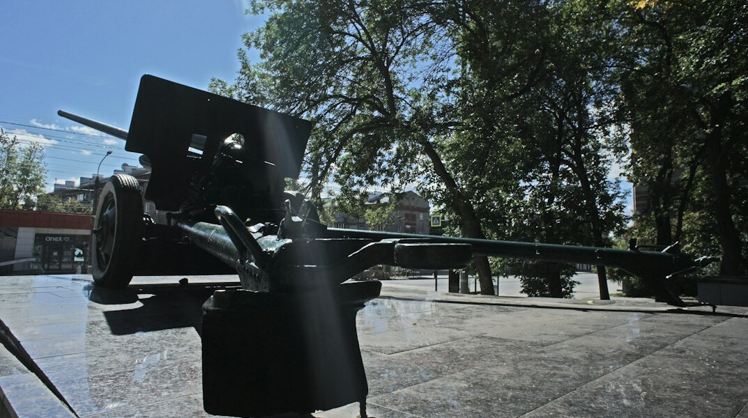 Broadcast studio camera on a pedestal with teleprompter
